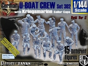 1/144 German U-Boot Crew Set302 in Smooth Fine Detail Plastic
