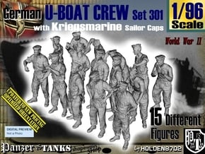 1/96 German U-Boot Crew Set301 in Smooth Fine Detail Plastic