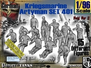 1/96 Kriegsmarine Artyman Set401 in Smooth Fine Detail Plastic