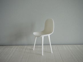 1:12 Chair complete 1 in White Natural Versatile Plastic