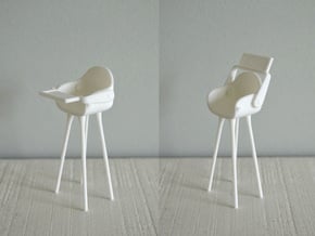 1:12 Highchair complete 1 in White Natural Versatile Plastic