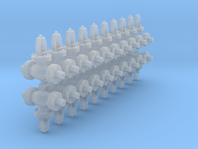 1:48 6 inch Globe Valves 20ea in Tan Fine Detail Plastic