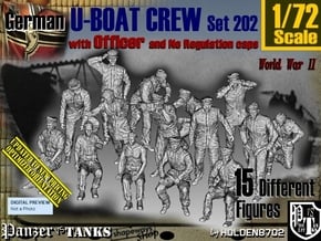 1/72 German U-Boot Crew Set202 in Smooth Fine Detail Plastic