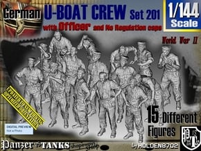 1/144 German U-Boot Crew Set201 in Smooth Fine Detail Plastic