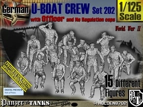 1/125 German U-Boot Crew Set202 in Smooth Fine Detail Plastic