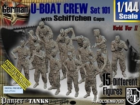 1/144 German U-Boot Crew Set101 in Smooth Fine Detail Plastic
