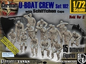 1/72 German U-Boot Crew Set102 in Smooth Fine Detail Plastic