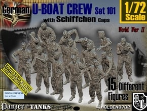 1/72 German U-Boot Crew Set101 in Smooth Fine Detail Plastic