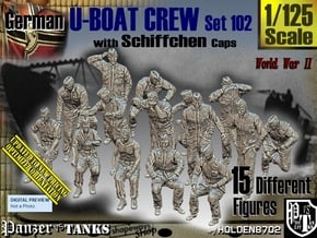 1/125 German U-Boot Crew Set102 in Smooth Fine Detail Plastic