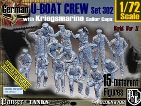 1/72 German U-Boot Crew Set302 in Smooth Fine Detail Plastic