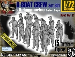 1/72 German U-Boot Crew Set301 in Smooth Fine Detail Plastic