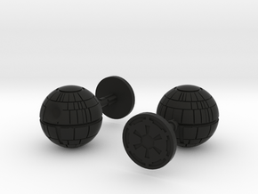 Death Star Cufflinks in Black Premium Versatile Plastic