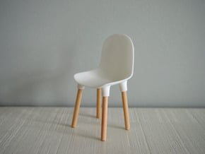 1:12 Chair v1 wooden legs 1 in White Natural Versatile Plastic