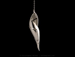 Signa Curve Pendant  in Polished Silver