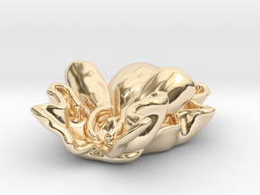 Rose petal bubble snail ( Hydatina physis ) in 14K Yellow Gold: Small