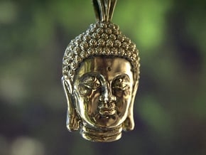 Buddha Head pendant in 18k Gold Plated Brass