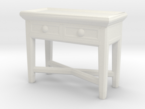 Miniature Console Table 2 Drawers - Dantone Home in White Natural Versatile Plastic: 1:24