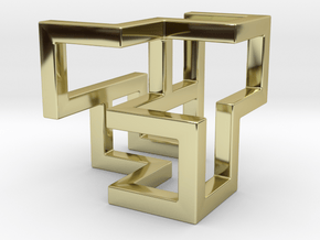 Cube Frame Pendant in 18k Gold