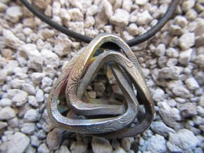 Tetrahedron Missing Point in Polished Bronzed Silver Steel