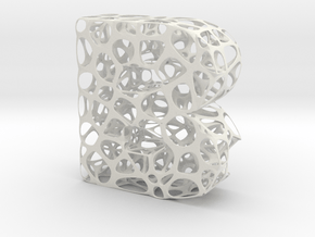 B - Voronoi in White Natural Versatile Plastic: 1:8