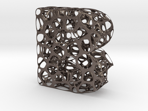 B - Voronoi in Polished Bronzed Silver Steel: 1:8
