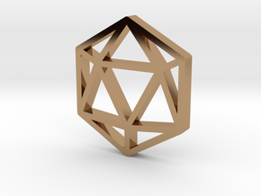 D20 Pendant in Polished Brass
