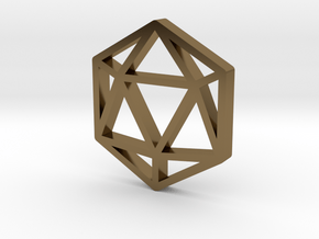 D20 Pendant in Polished Bronze