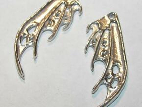 Dragon Wing Earrings in Polished Silver