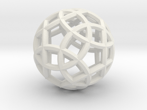 Rhombicosidodecahedron Pendant in White Natural Versatile Plastic