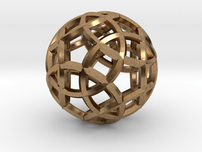 Rhombicosidodecahedron Pendant in Natural Brass