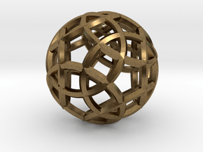 Rhombicosidodecahedron Pendant in Natural Bronze