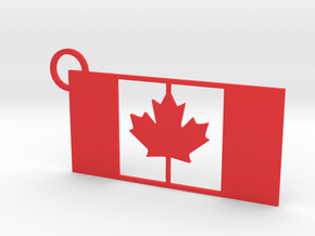 Canada Flag Keychain in Red Processed Versatile Plastic