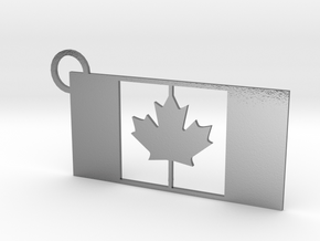 Canada Flag Keychain in Polished Silver