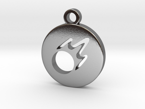 FFXIV Black Mage (BLM) Pendant in Polished Silver