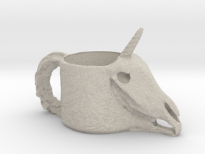Unicorn Skull Cup in Natural Sandstone