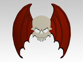 Bat Skull Shoulder Icons x50 in Smooth Fine Detail Plastic