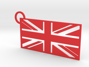 United Kingdom Flag Keychain in Red Processed Versatile Plastic