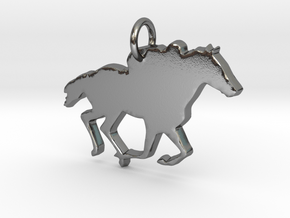 Horse Pendant in Polished Silver