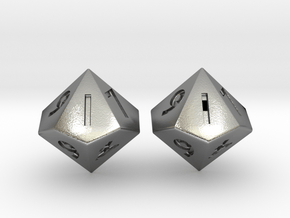 Weighted and Standard D10 Dice Set in Natural Silver