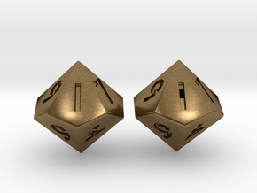 Weighted and Standard D10 Dice Set in Natural Bronze
