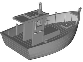 Nbat10 - Small fishing boat in Tan Fine Detail Plastic