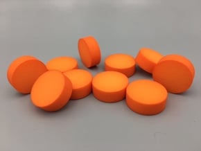 Cylindrical Coin Set - Ratio 1 : e in Orange Processed Versatile Plastic