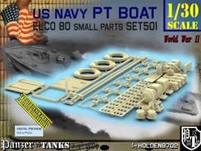 1/30 PT Boat Small Parts Set501 in Tan Fine Detail Plastic