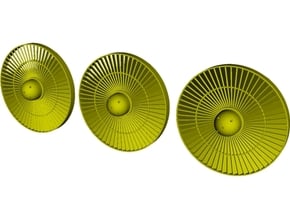 Ø19mm jet engine turbine fan A x 3 in Clear Ultra Fine Detail Plastic
