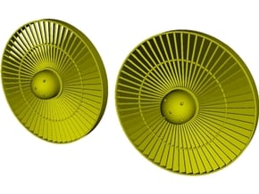 Ø19mm jet engine turbine fan A x 2 in Clear Ultra Fine Detail Plastic