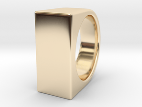 Signe Unique V - US 6  - Signet Ring in 14k Gold Plated Brass