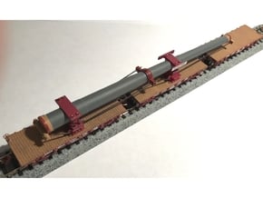 PRR F22 Flatcar 3-Pak - N in Tan Fine Detail Plastic