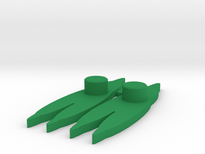 Galactic Galoshes stands in Green Processed Versatile Plastic