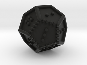 Braille Twenty-sided Die d12 in Black Premium Versatile Plastic