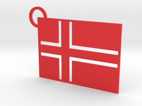 Norway Flag Keychain in Red Processed Versatile Plastic